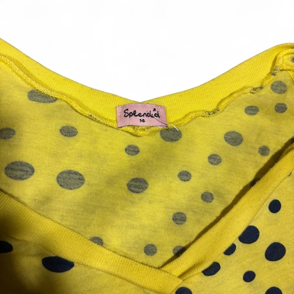 Y2K Yellow Polka Dot Babydoll Mini Dress Top Splendid 🍒